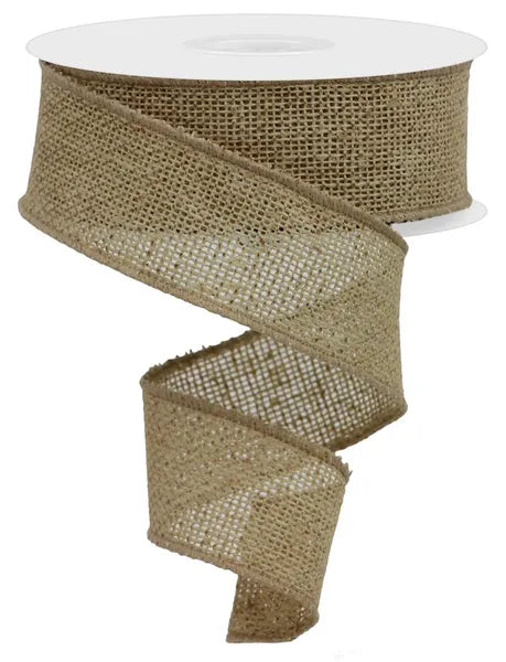 1.5 Inch By 10 Yard Beige Faux Burlap Ribbon
