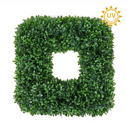 20 Inch Dark Green Boxwood Square Wreath
