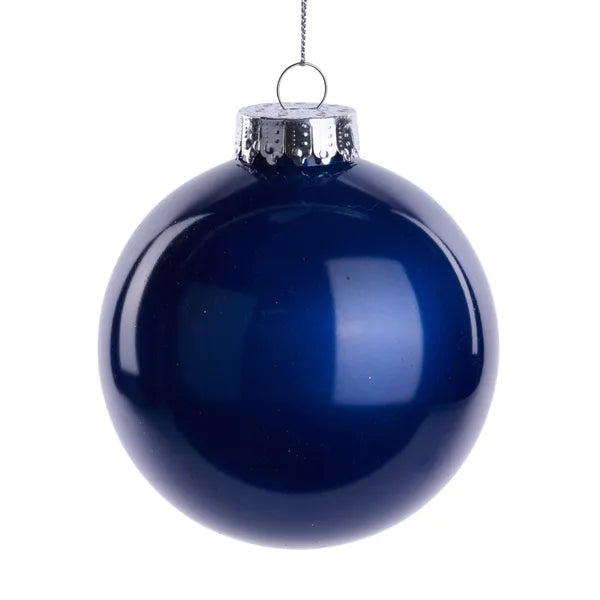 4 Inch Navy Blue Lacquer Ornament Ball