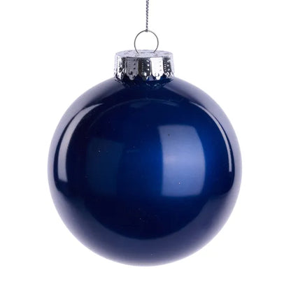 4 Inch Navy Blue Lacquer Ornament Ball