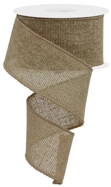 2.5 Inch By 10 Yard Beige Faux Burlap Ribbon