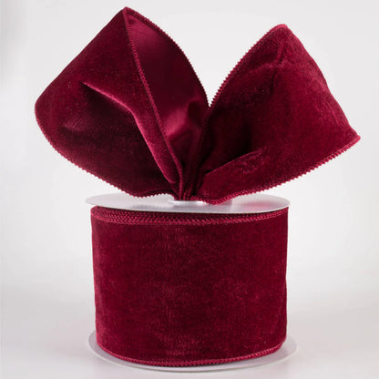 4 Inch By 10 Yard Burgundy Deluxe Velvet With Satin Backing Ribbon