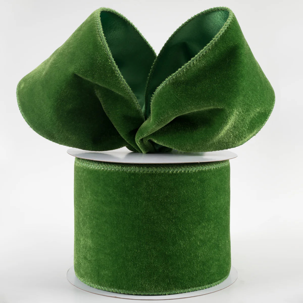4 Inch By 10 Yard Emerald Green Deluxe Velvet With Satin Backing Ribbon