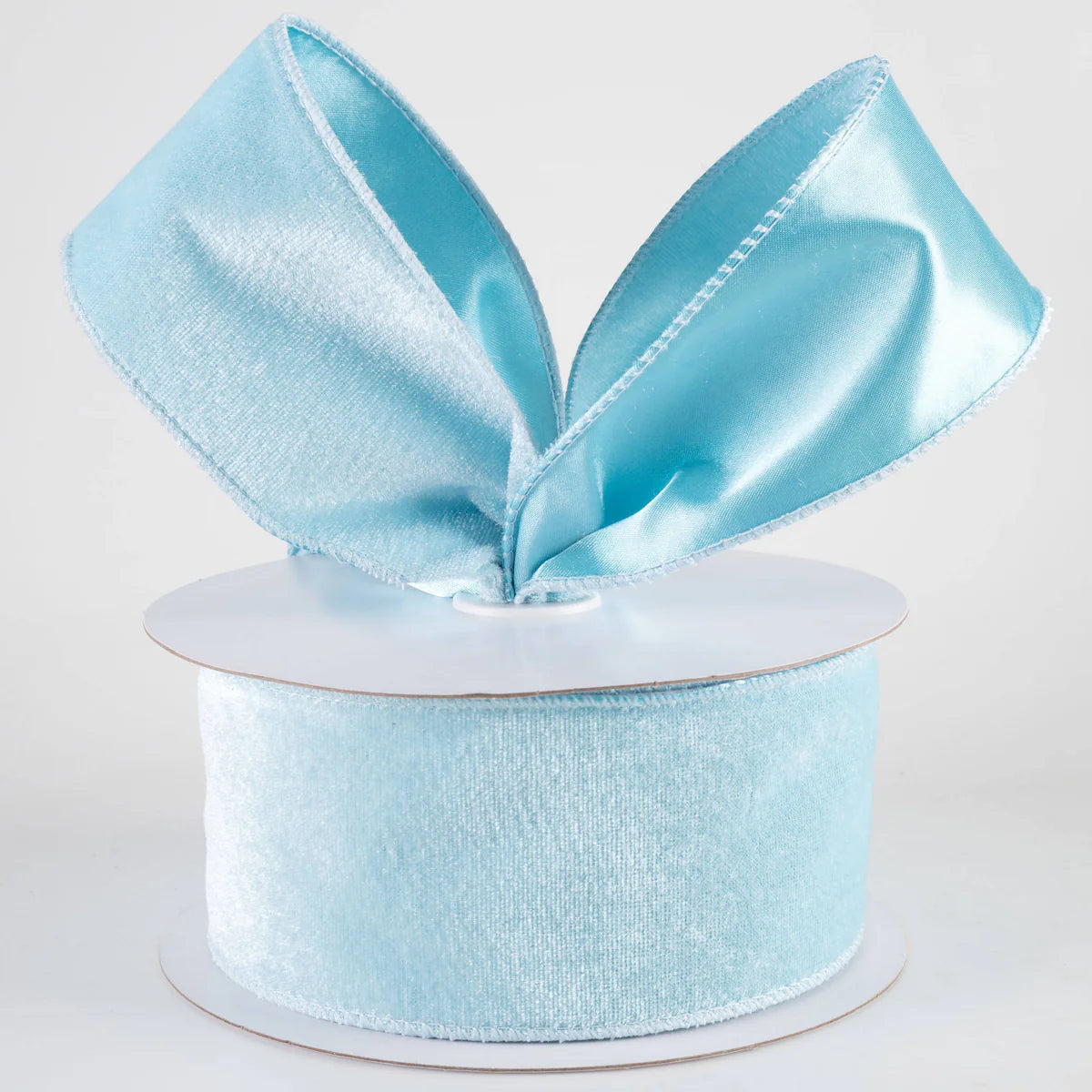 2.5 Inch By 10 Yard Ice Blue Deluxe Velvet With Satin Backing Ribbon