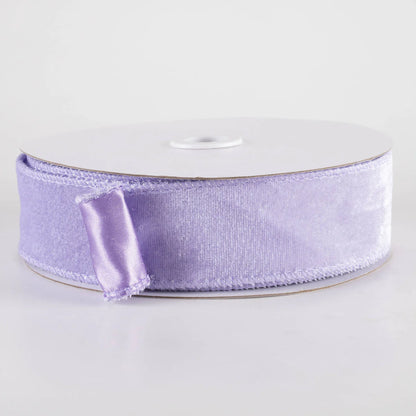 1.5 Inch By 10 Yard Lavender Deluxe Velvet With Satin Backing Ribbon