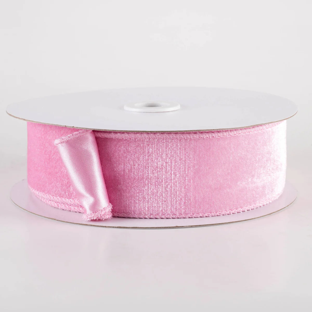 1.5 Inch By 10 Yard Light Pink Deluxe Velvet With Satin Backing Ribbon