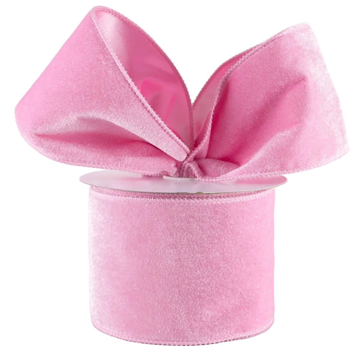 4 Inch By 10 Yard Light Pink Deluxe Velvet With Satin Backing Ribbon