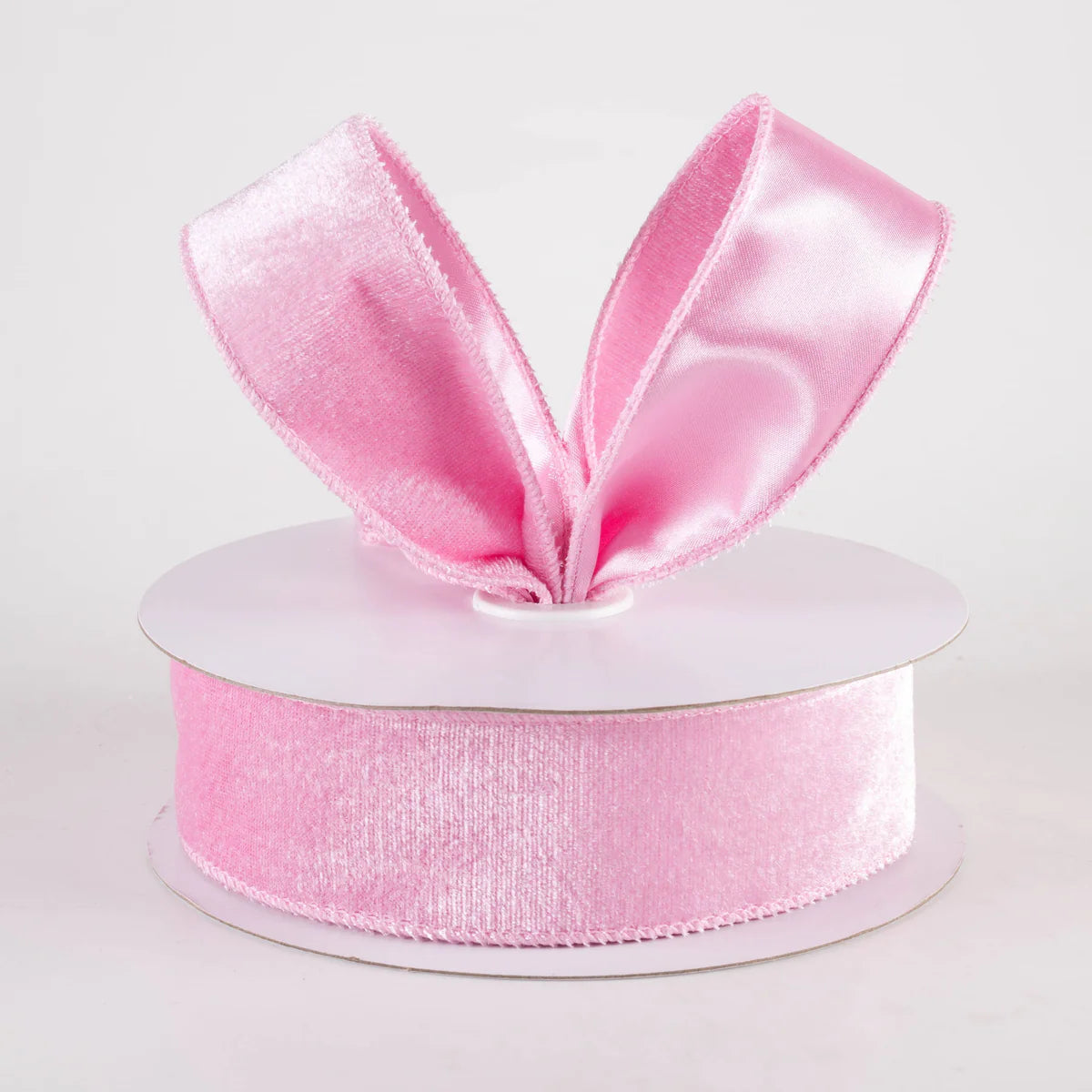 1.5 Inch By 10 Yard Light Pink Deluxe Velvet With Satin Backing Ribbon