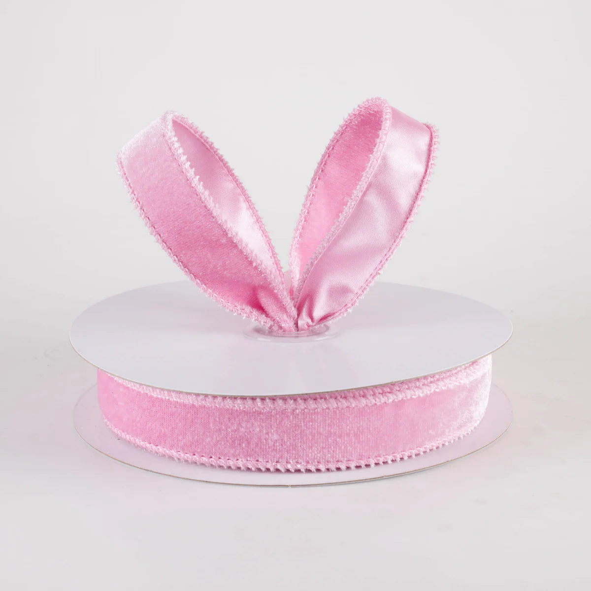 7/8 Inch By 10 Yard Light Pink Deluxe Velvet With Satin Backing Ribbon