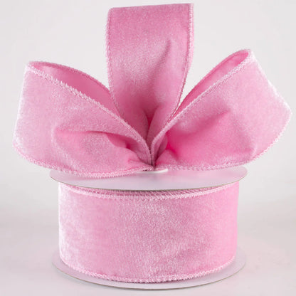 2.5 Inch By 10 Yard Light Pink Deluxe Velvet With Satin Backing Ribbon