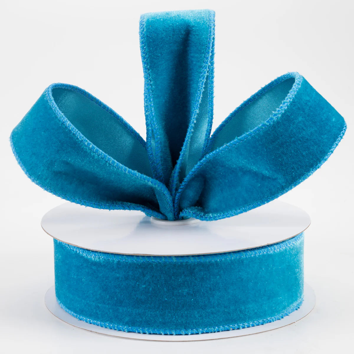 1.5 Inch By 10 Yard Teal Deluxe Velvet With Satin Backing Ribbon