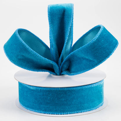 1.5 Inch By 10 Yard Teal Deluxe Velvet With Satin Backing Ribbon