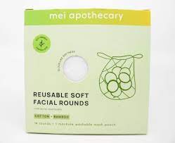 Mei Apothecary Reusable Soft Facial Rounds with Machine Washable Bag 14 Count