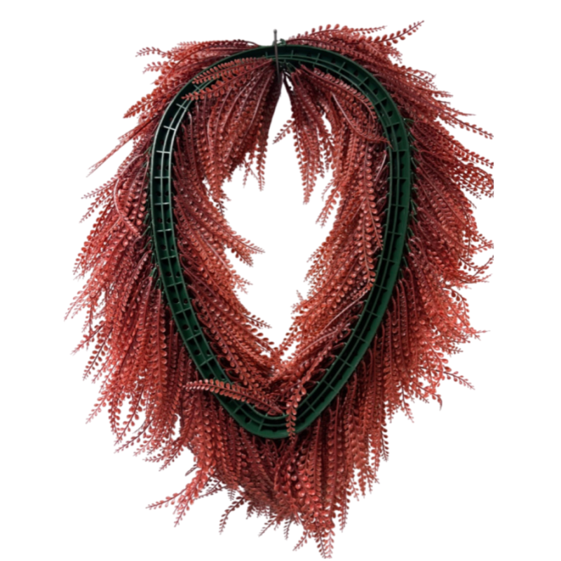 34 Inch By 28 Inch Rust Oval Bead Grass Wreath