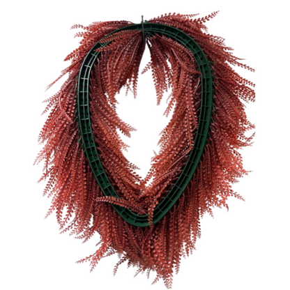 34 Inch By 28 Inch Rust Oval Bead Grass Wreath