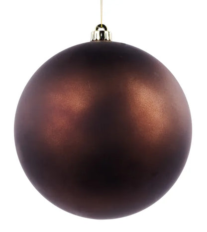 8 Inch Matte Chocolate Brown Smooth Ball Ornament