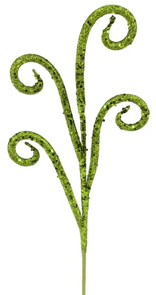 21 Inch Lime Green Glitter Tubing Curl Spray