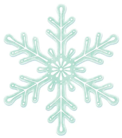 12 Inch Mint Green And White Metal Embossed Snowflake Sign
