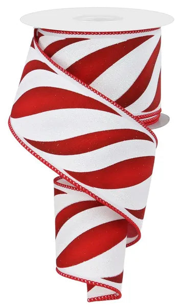 2.5 Inch By 10 Yard Candy Swirl Stripe Ribbon