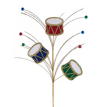 23 Inch Glitter Felt Christmas Drums Spray