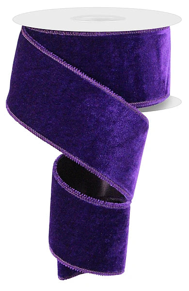 2.5 Inch By 10 Yard Purple Deluxe Velvet With Satin Backing Ribbon