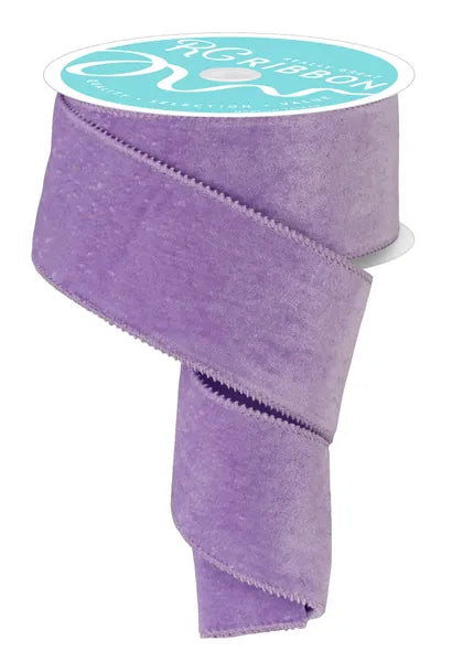 2.5 Inch By 10 Yard Lavender Deluxe Velvet With Satin Backing Ribbon