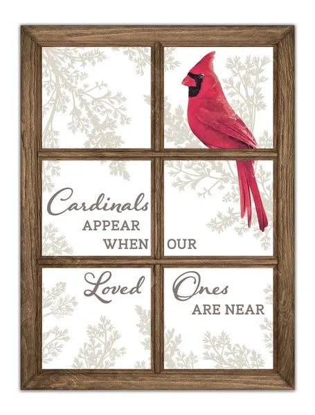 12.75 Inch Cardinal In Window Metal Sign