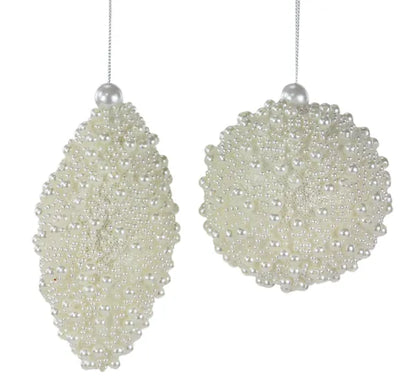 3.5-5.25 Inch White Pearl Ornament Two Styles