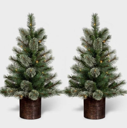 Wondershop Target 3 Foot Potted Virginia Pine Pre Lit Tree Set Open Box