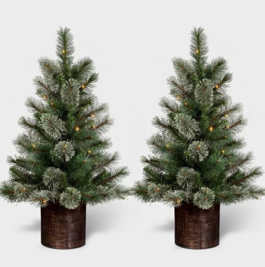 Wondershop Target 3 Foot Potted Virginia Pine Pre Lit Tree Set Open Box