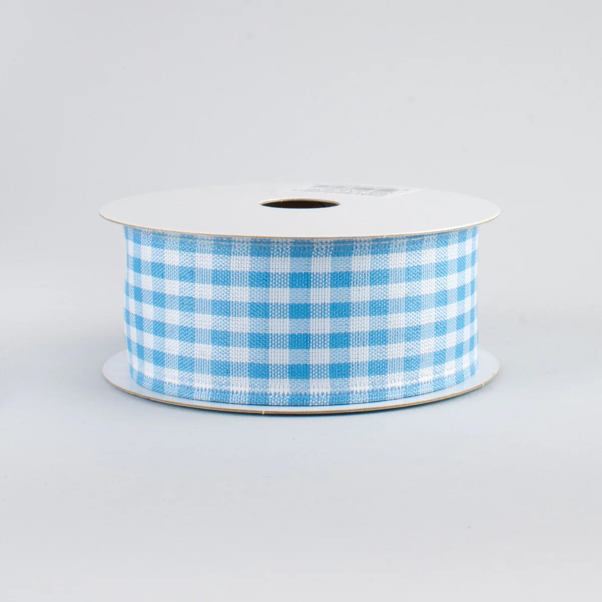 1.5 Inch By 10 Yard Light Blue And White Gingham Check Ribbon