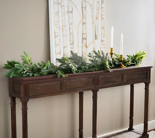 Simply Stunning 6 Foot Long Leaf and Balsam Garland by Janine Graff