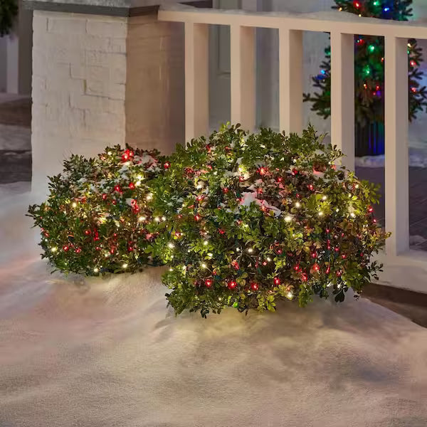 150 Count Red And Warm White Ribbon Concave LED Net Lights Open Box