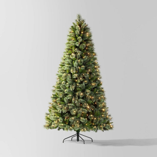 Wonderhshop 7.5ft Pre-lit Virginia Pine Artificial Christmas Tree Dual Color Lights Open Box