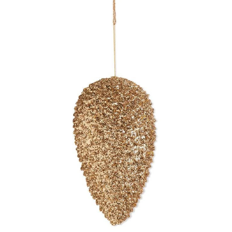 12 Inch Gold Glitter Pinecone Ornament