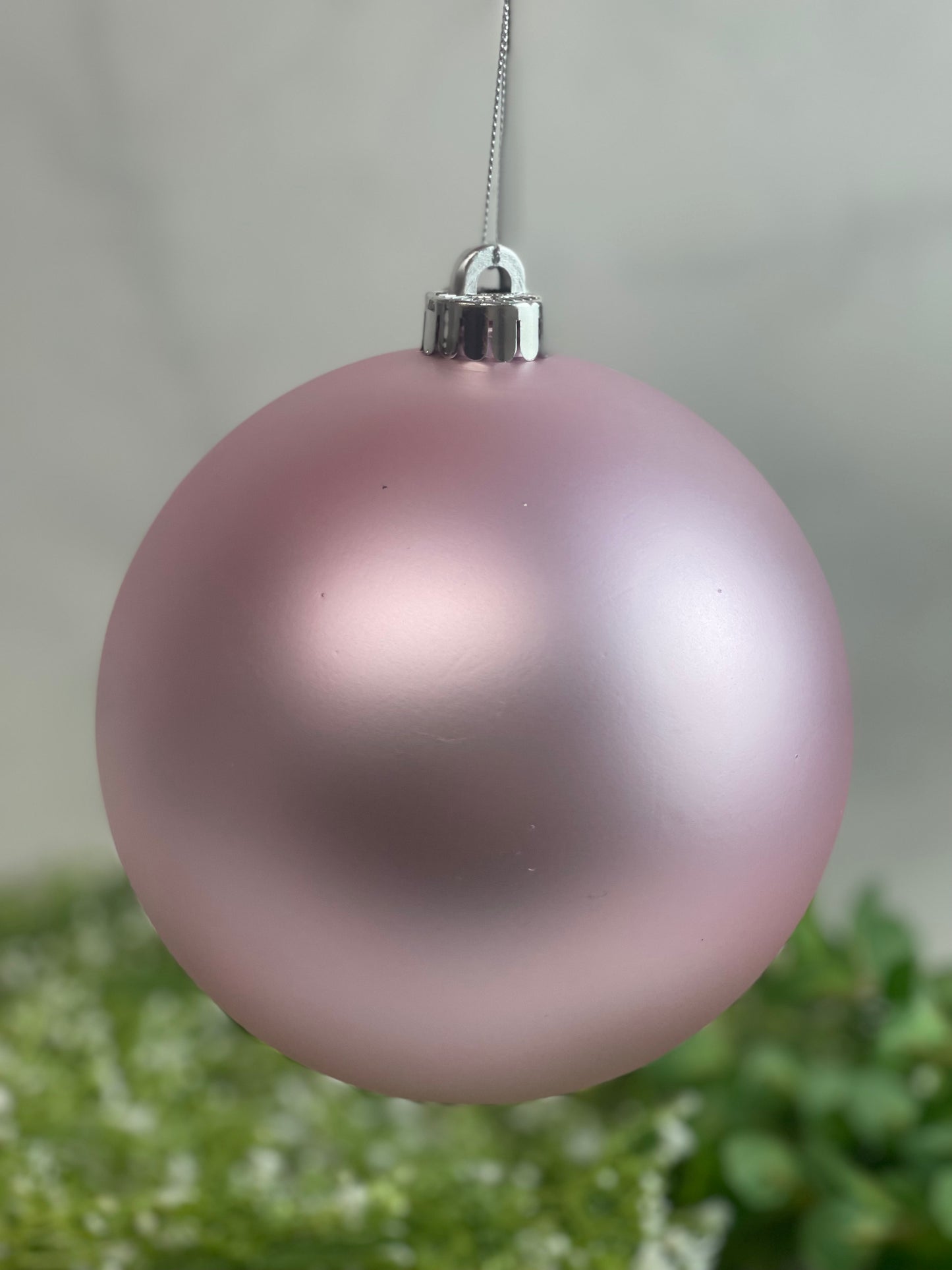 6 Inch Matte Icy Pink Smooth Ornament Ball