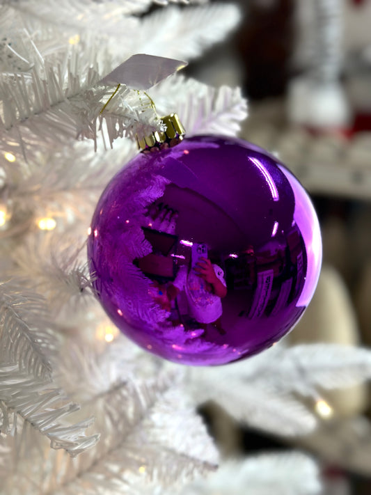 5 Inch Shiny Purple Smooth Ornament Ball