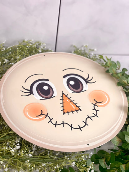 Scarecrow Face Metal Sign