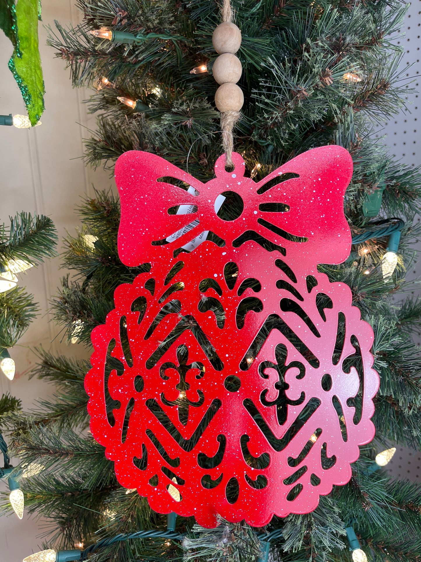 Red And Green Metal Cutout Christmas Ornament - 2 Styles