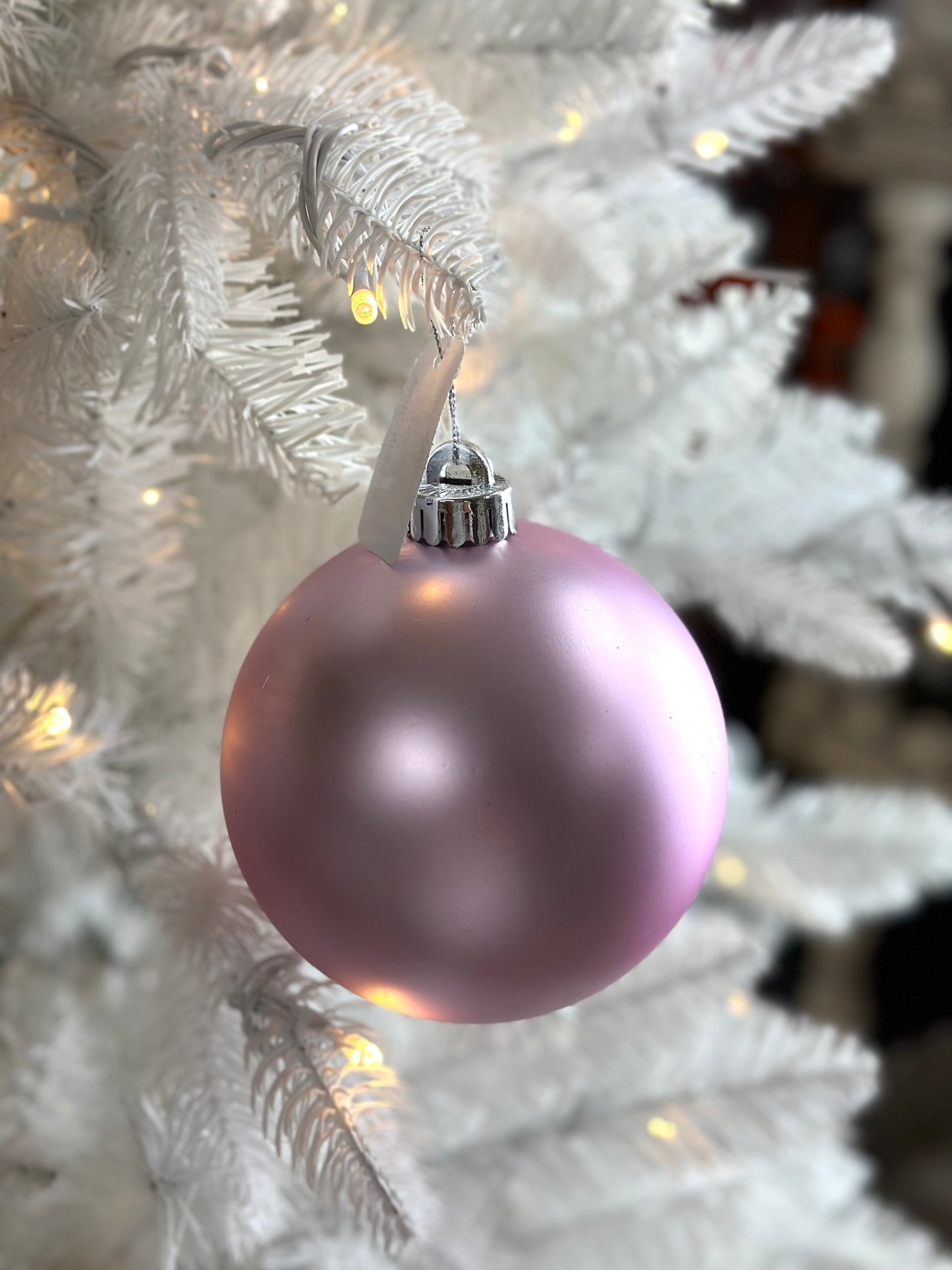 5 Inch Matte Icy Pink Smooth Ornament Ball