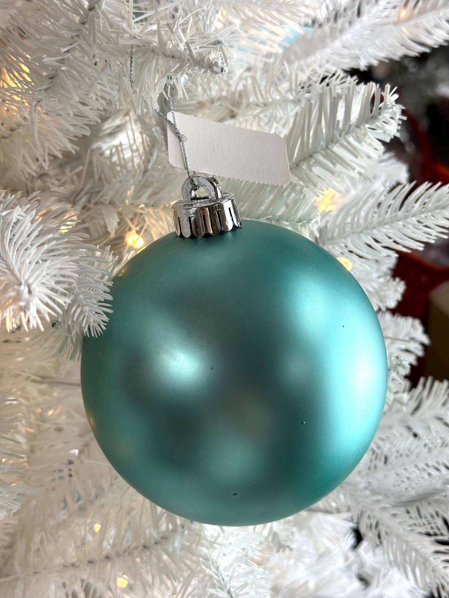 5 Inch Matte Turquoise Smooth Ornament Ball