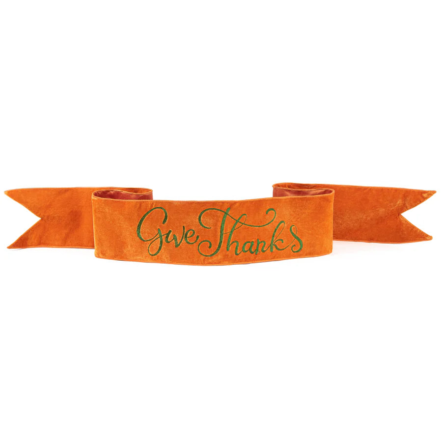 6 Inch By 70 Inch Orange Give Thanks Banner