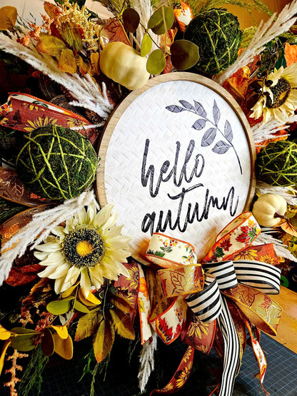 Fall Woven Round Sign Assorted