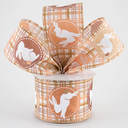 2.5 Inch By 10 Yard Brown Plaid Scrapbook Bunnies Ribbon