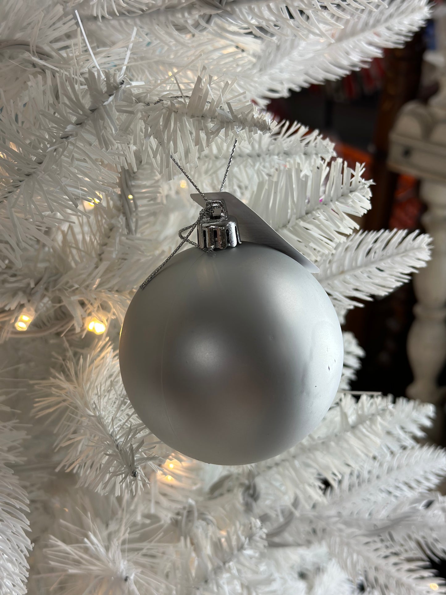 3 Inch Matte Silver Smooth Ornament Ball