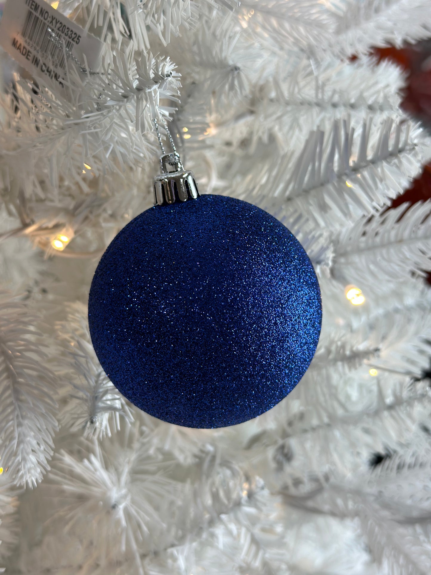 3 Inch Royal Blue Glittered Ornament Ball