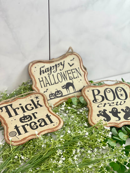 Vintage Halloween Sign Three Assorted Styles