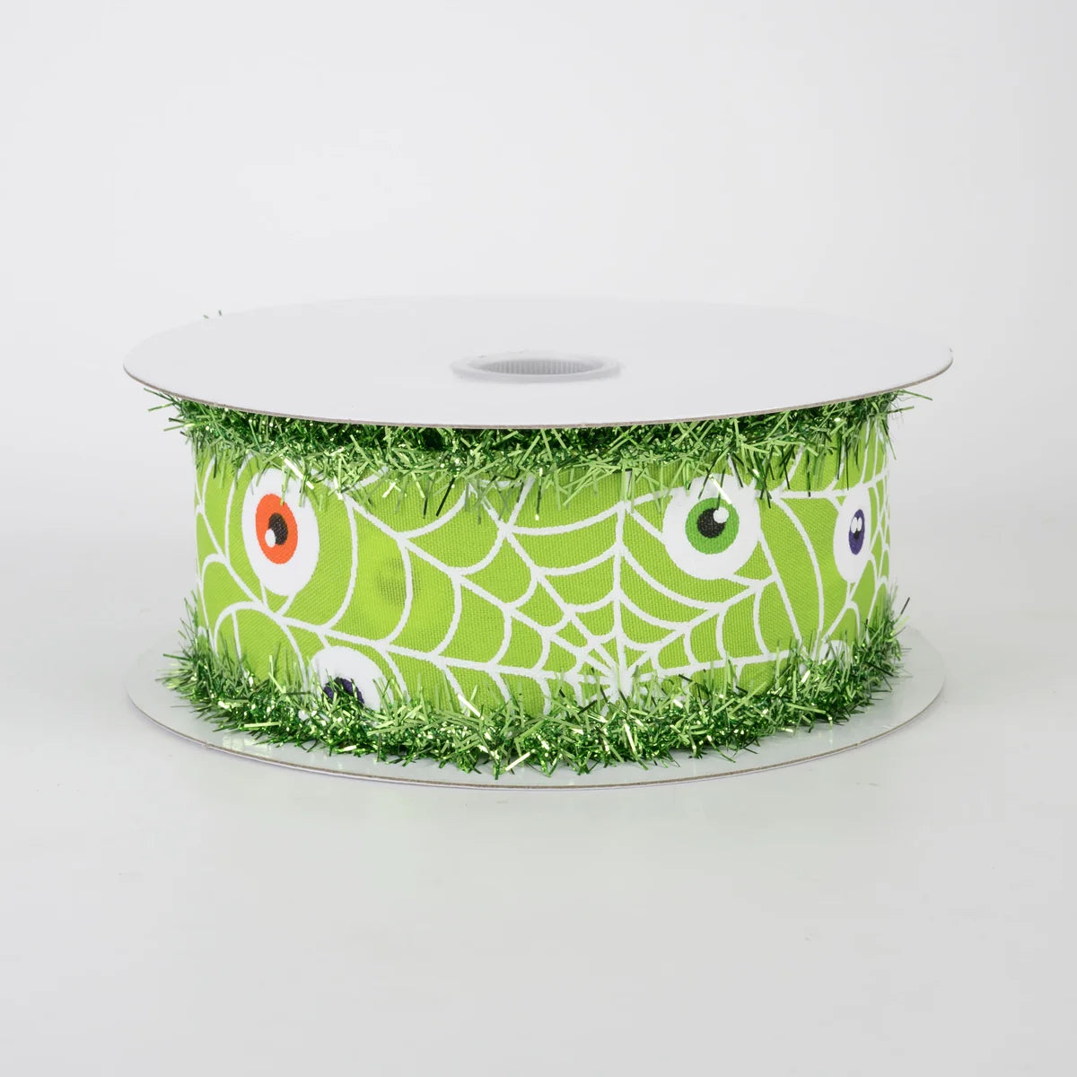 1.5 By 10 Yards Inch Lime Satin Eyeballs Ribbon