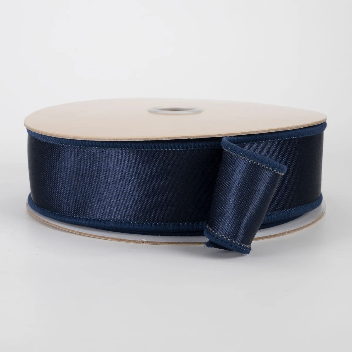 1.5 Inch By 10 Yard Navy Blue Satin Fused Ribbon