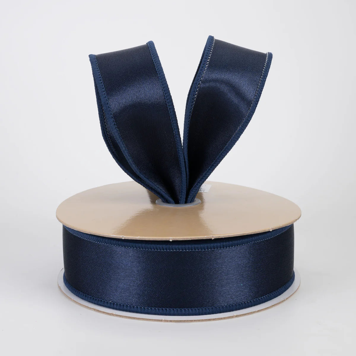 1.5 Inch By 10 Yard Navy Blue Satin Fused Ribbon